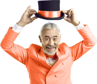 Man raising his top hat